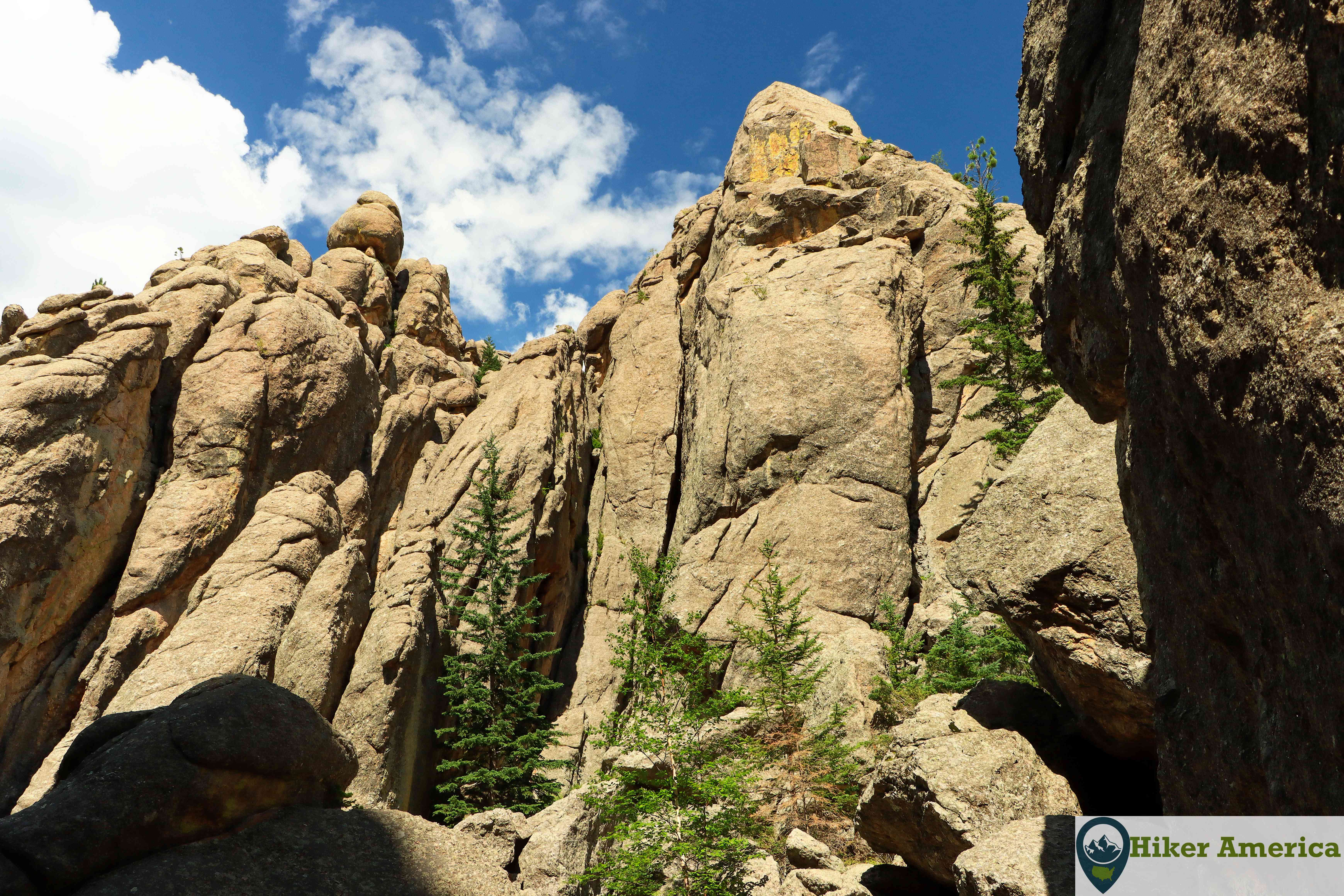 Towering rock spires above Sunday Gulch.